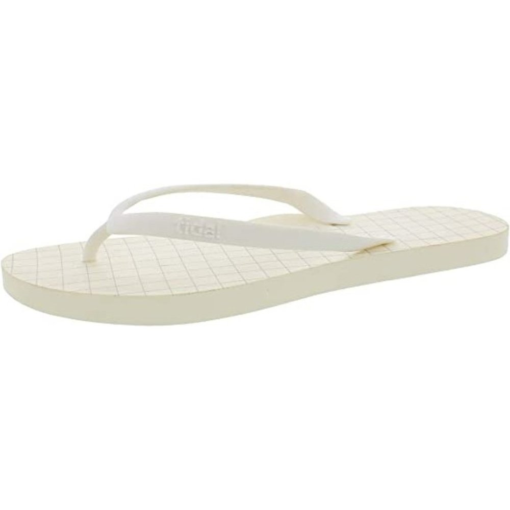 Tidal WaveGrid Flip Flops Unisex Shoes Size 8, Color: Off-White